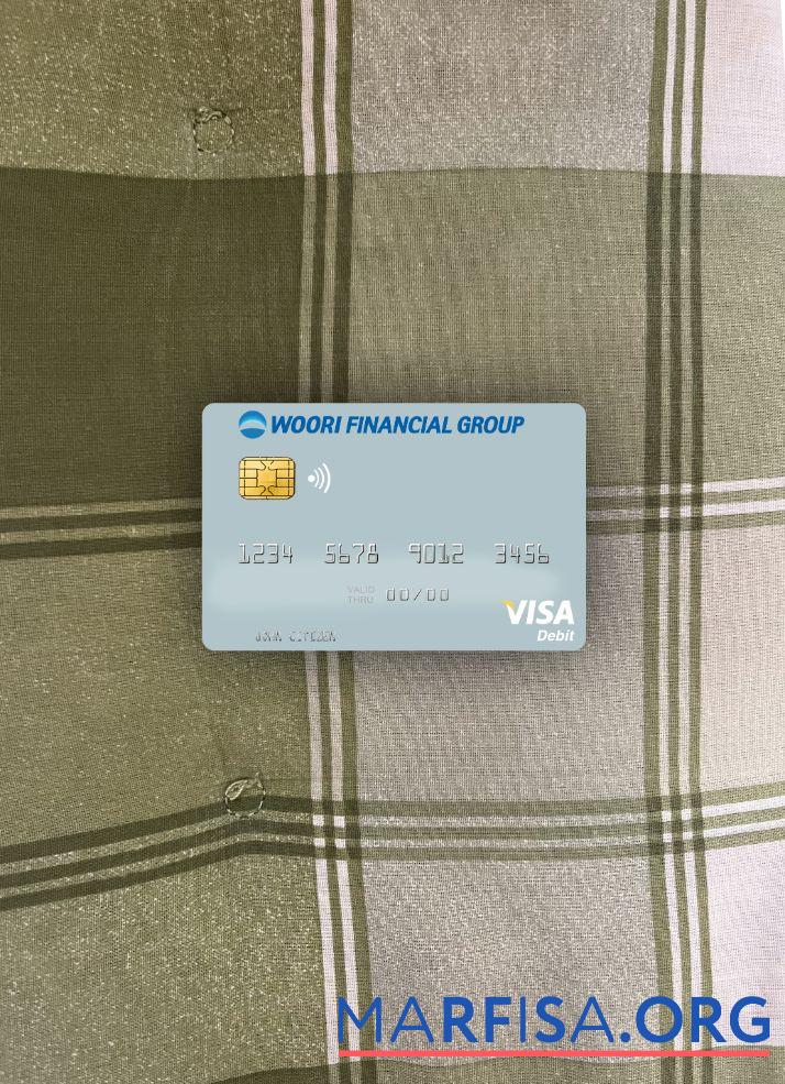 Printable South Korea Woori Financial Group visa debit card photolook front example
